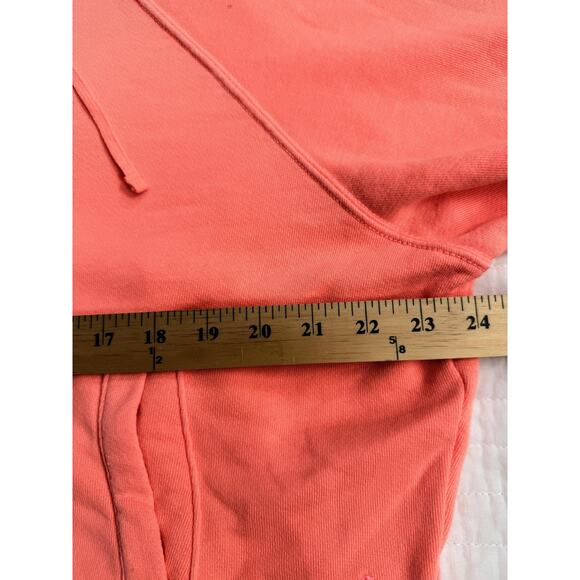 FREE PEOPLE Zip Hoodie Women's Sz S Coral Full Zip Drawstring Sweatshirt - Picture 5 of 10